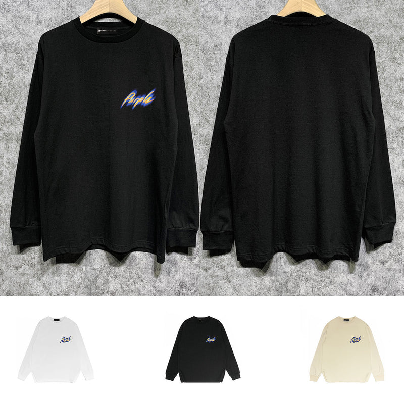Purple Brand Long Sleeve T-Shirt Fashion Loose Long Sleeve Top