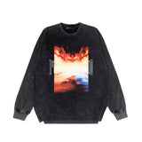 Purple Brand Distressed Long Sleeve Shirt Fashion Distressed Loose Long-sleeved Top