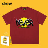 Drew T Shirts Smiley Face Short Sleeve Loose round Neck Short Sleeve