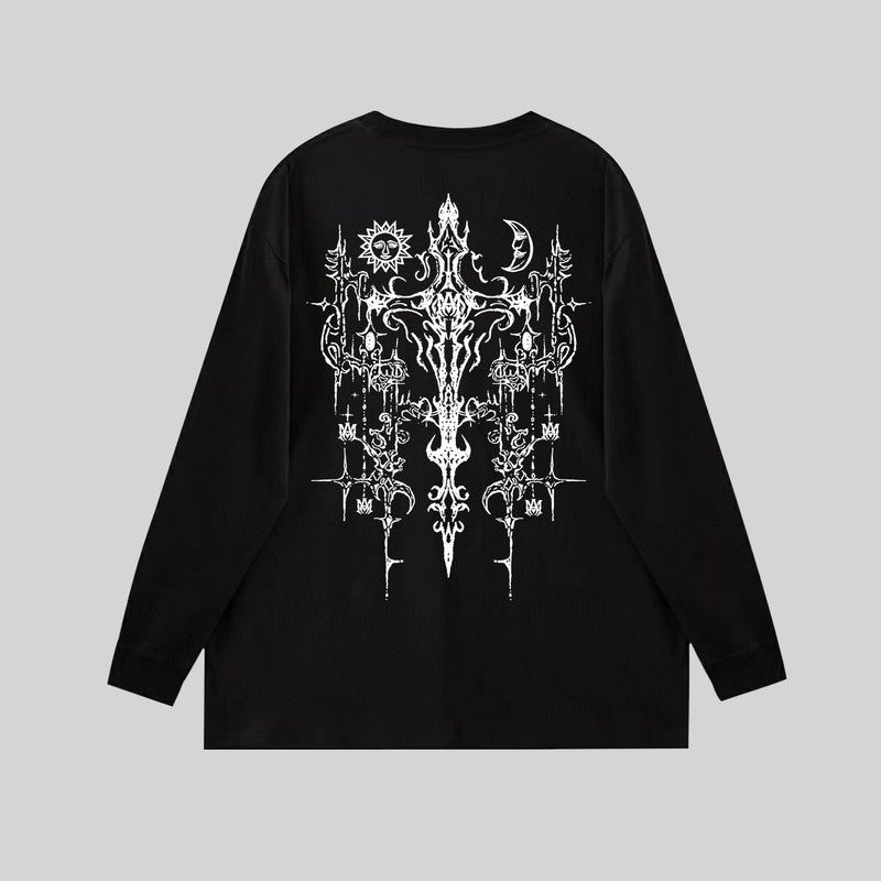 Amiri Sweatshirt AMI pattern print crew neck long sleeve men and women