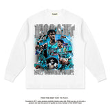 Nba Long Sleeve Shirt Autumn and Winter Morant Basketball Printed Long Sleeve T-shirt American Retro