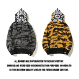 Bathing Ape Hoodie Embroidered Tiger Camo Tiger Hooded Cardigan Shark Sweater Jacket