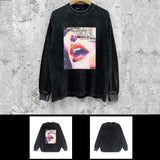 Purple Brand Distressed Long Sleeve Shirt Fashion Distressed Loose Long-sleeved Top