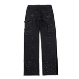 Gallery Dept Jeans handmade ink splashing splicing contrasting color micro-pull denim trousers