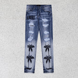 Amiri Jeans Coconut Embroidery Ripped Jeans