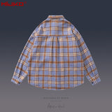 MIJKO Mens Jacket Plaid Long Sleeve Wool Shirt