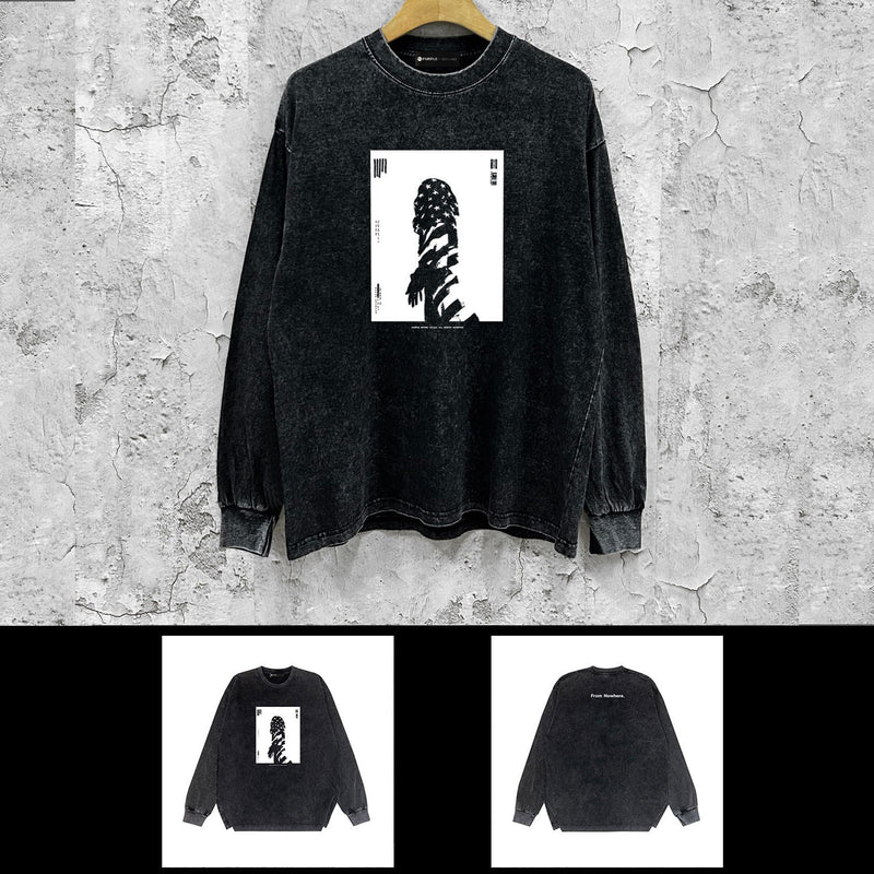 Purple Brand Distressed Long Sleeve Shirt Fashion Distressed Loose Long-sleeved Top