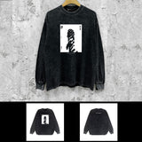 Purple Brand Distressed Long Sleeve Shirt Fashion Distressed Loose Long-sleeved Top