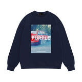 Purple Brand Sweatshirt Loose Crew Neck Sweater