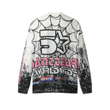 Mens Vintage T-Shirts Saint michael tears long-sleeved vintage loose spring and autumn T-shirt