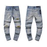 Amiri Jeans Ripped Patch Slim-Fit Stretch Slim-Fit Jeans