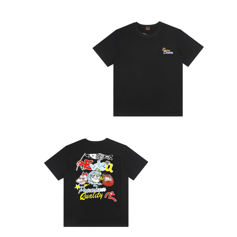 Evisu T Shirts Loose Versatile Casual T-Shirts