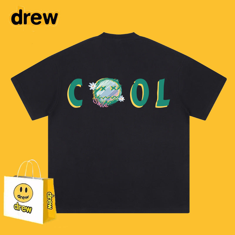 Drew T Shirts Short Sleeve T-shirt Letter Loose