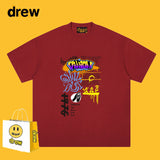 Drew T Shirts Short Sleeve Graffiti Printing
