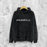 Purple Brand Distressed Hoodie Fashion Old Loose Hooded Sweater