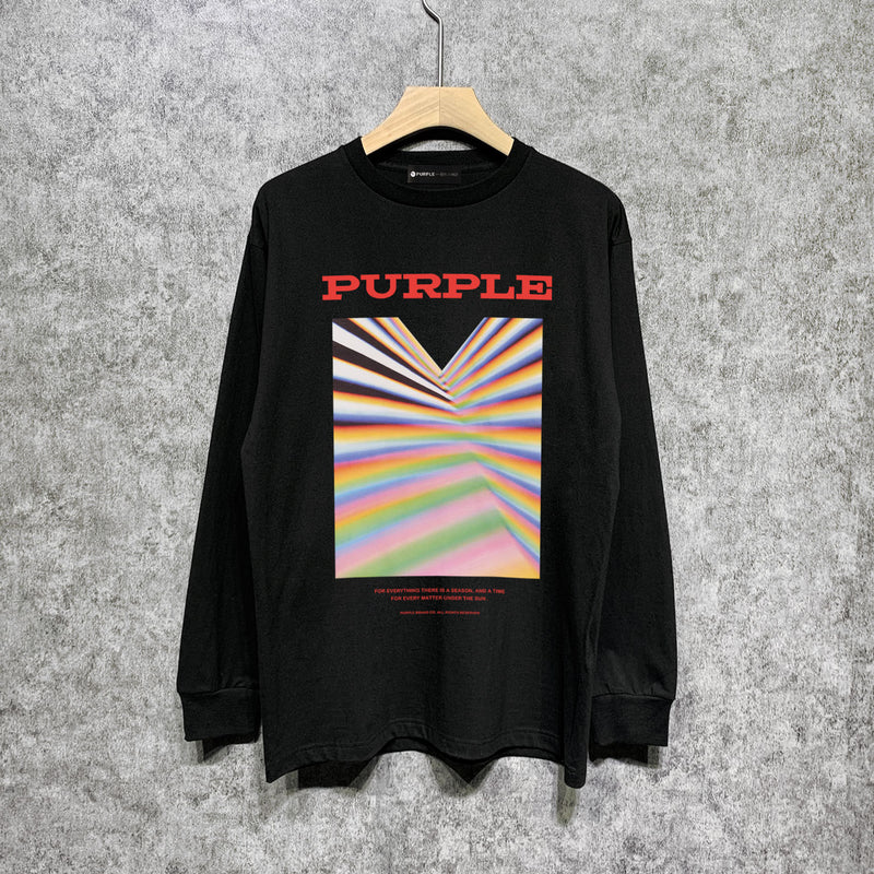 Purple Brand Long Sleeve T-Shirt Fashion Loose Long Sleeve Top