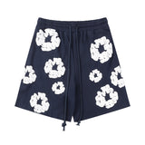 Denim Tears Outfit: T Shirt/Shorts (Separate Purchase Options) Puff Print Short Sleeve T-shirt Loose Couple Shorts Suit