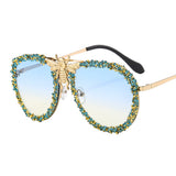 Trendy punk glasses diamond retro