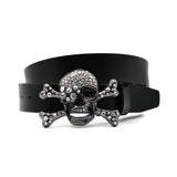 Hip-hop punk rhinestone belt rhinestone big skull