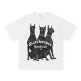 Vintage T-shirts Doberman Street Print Long Short Sleeve T-Shirt Cotton