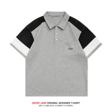 Men T-Shirts Short Sleeve T-shirt Men's Polo Shirt Summer Loose Casual Patchwork