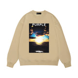 Purple Brand Sweatshirt Loose Crew Neck Sweater