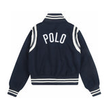 Ralph Lauren Coat RL Ralph Lauren Pony Embroidered Splicing Leather Baseball Jacket Wool Jacket