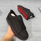 Louboutin-style red bottom shoes european station cl letter red bottom black warrior sneakers spring & fall soft bottomnon-slip couple casual shoes trendy