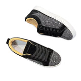 Louboutin-style red bottom shoes 【factory store】trendy korean style flat rhinestone cl red bottom trendyembroider men's shoes casual women's shoes sneakers rubber