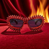 Trendy punk glasses special-shaped spikes and rivets