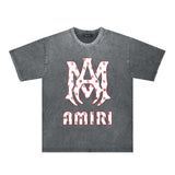 Amiri Washed Distressed T Shirt Printed Trendy Pure Cotton