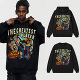 Vintage Hoodie Flame Skull Vintage Hooded Crew Neck Sweater Loose