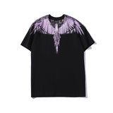 Marcelo Burlon T Shirt MB Violet Wings Pattern Pure Cotton Men and Women Same Style