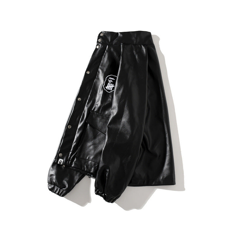 Shark Print Coat Spring And Autumn Fashion Brand Leather Jacket Youth Fashion Leather Jacket
