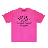 Amiri Washed Distressed T Shirt Printed Trendy Pure Cotton