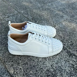 Louboutin-style red bottom shoes exportacl red bottom shoes rivets men's toe nails clcouple women's shoes rhinestone casualtrendy sneakers