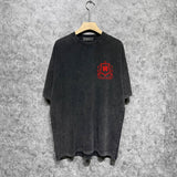 Amiri washed t-shirt flower shield short sleeve