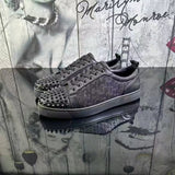 Louboutin-style red bottom shoes european station cl electric embroidery rivets red bottom sneakers easiest for matchtrendycouple style casual shoes guangdong