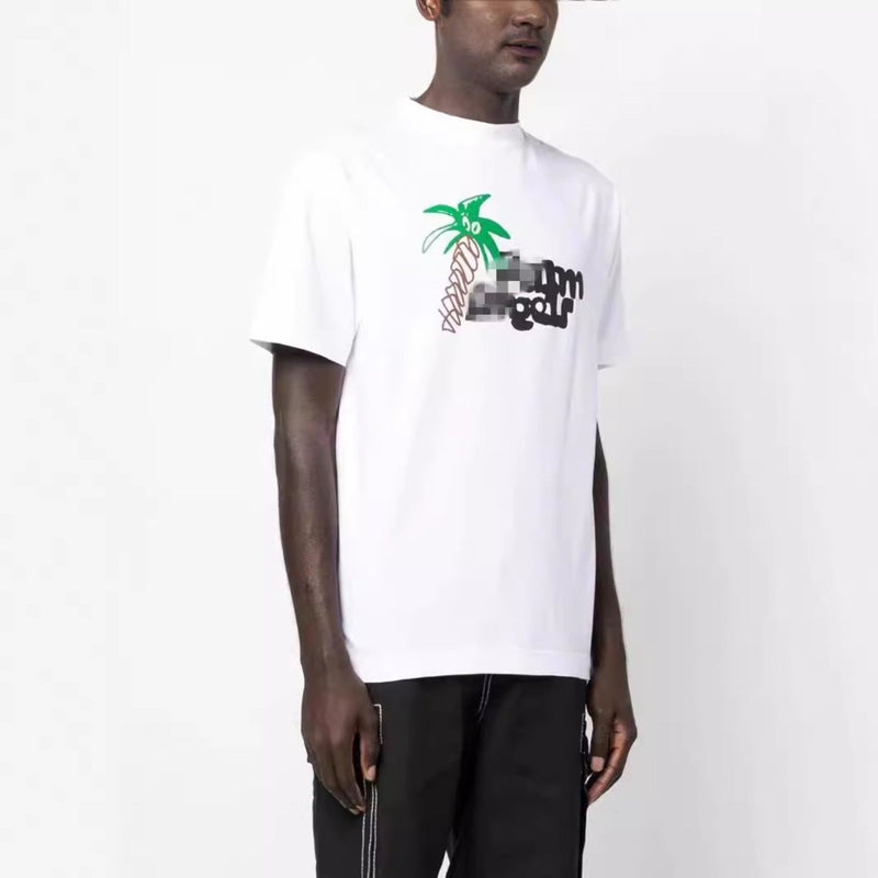 Palm Angels T Shirts Coconut Letter Logo Short Sleeve T-Shirt