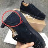 Louboutin-style red bottom shoes export model cl men's shoes electric embroidered red bottom white shoes breathable sneakers men's shoes flatscasual shoes crescent shoes goatskin