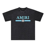 Amiri Washed Distressed T Shirt Printed Trendy Pure Cotton