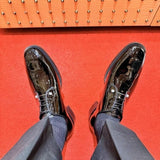 Louboutin-style red bottom shoes formal red bottom red inner cl patent leather derby shoes men's wedding shoes leather shoes banquet leather shoes shoes wang jiaer li xian