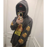 Mens Vintage T-Shirts Saint Michael Washing vintage Loose Hooded Sweater Hoodie