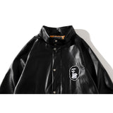 Shark Print Coat Spring And Autumn Fashion Brand Leather Jacket Youth Fashion Leather Jacket