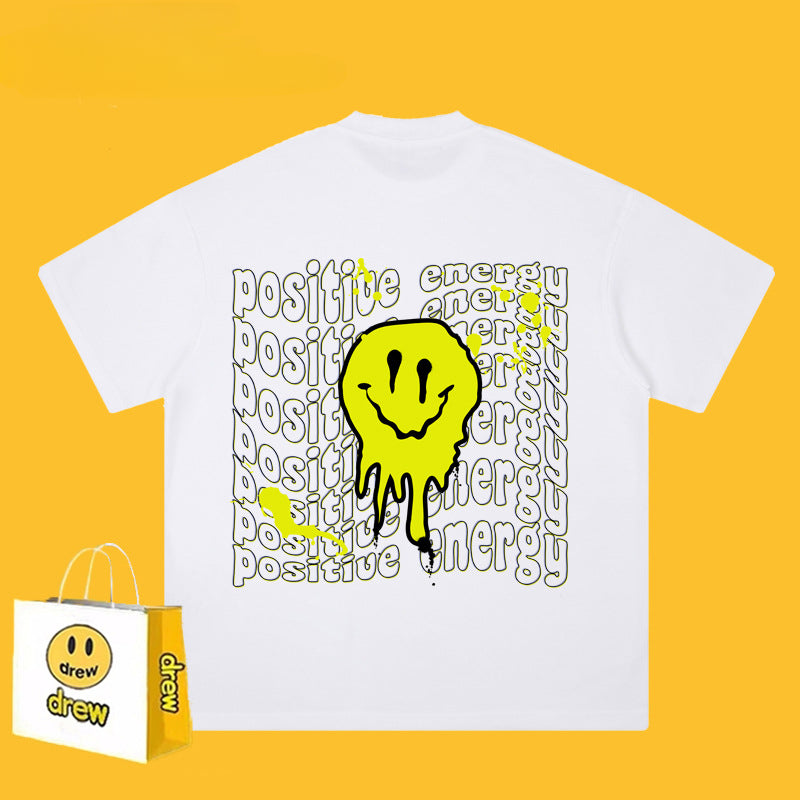 Drew T Shirts Short-Sleeved Clothes T-shirt Smiley Face Graffiti