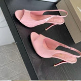 Louboutin-style red bottom shoes cmexport pointed toe cl high heels red super high heel women's stiletto open toe half drag red bottom sandals