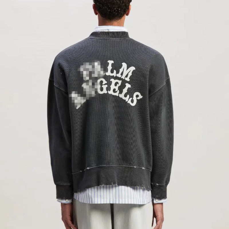 Palm Angle Sweatshirt Art Oil Painting Print Long Sleeve Crew Neck Sweater