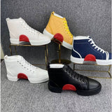 Louboutin-style red bottom shoes spring autum red bottom cl european station k-style british casual small black shoes good men's spike shoes