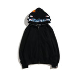 Shark Print Hoodie Camouflage Cardigan Men'S And Women'S Sweater Hoodie Coat