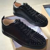 Louboutin-style red bottom shoes european station cl men's shoes rivets red bottom sneakers easiest for matchtrendy rivets couple style casual european goods